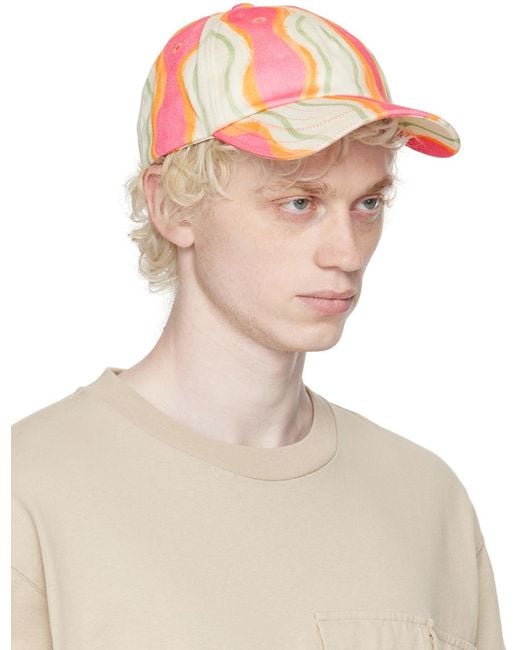 Jacquemus Pink & Off-white Le Raphia 'la Casquette ' Cap for men