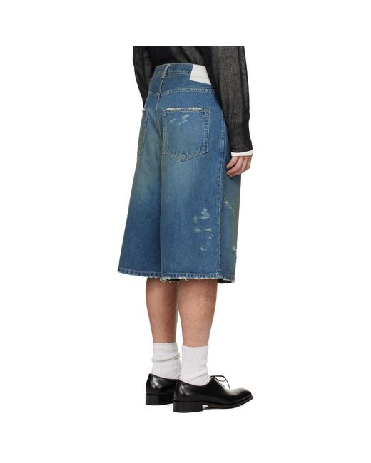 Ssstein Blue Baggy Denim Shorts for men