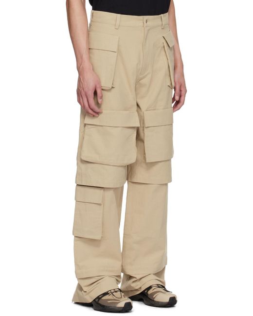 Spencer Badu Natural Safari Cargo Pants for men