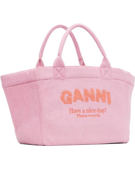 Ganni Pink Reversible Xxl Tote