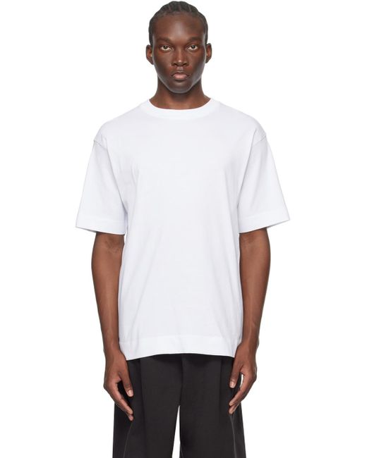 T-shirt blanc à col ras du cou Dries Van Noten pour homme en coloris White