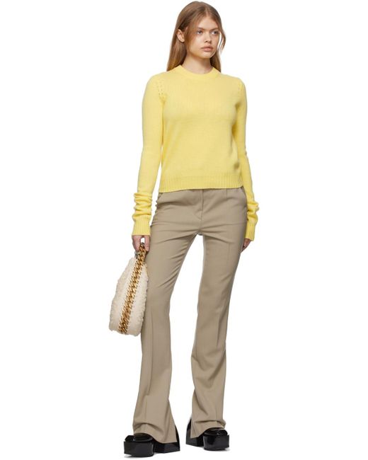 Sportmax Yellow Agitare Cashmere Crewneck