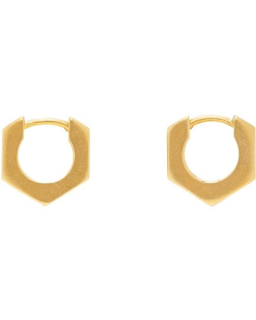 Maison Margiela Black Bolt & Nut Hoop Earrings for men