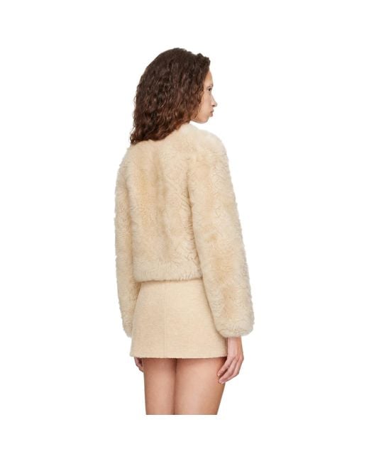 Tom Ford Natural Off- Shearling Collarless Jacket