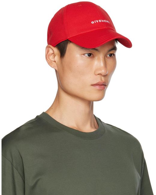 Givenchy Green Red Embroidered Cap for men