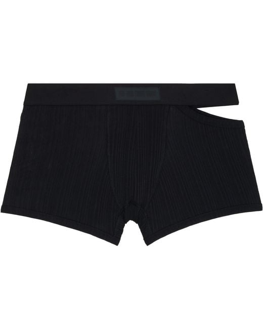 Louis-Gabriel Nouchi Black Asymmetrical Opening Cotton Boxer Briefs for men