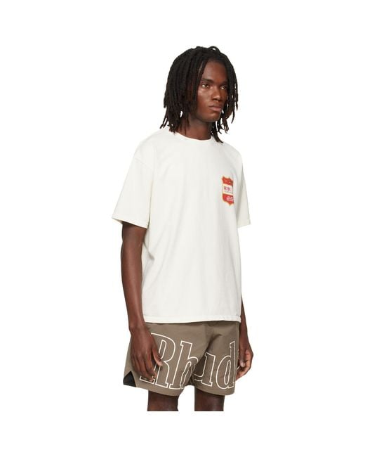 Rhude White Off- Filtaro Crest T-Shirt for men