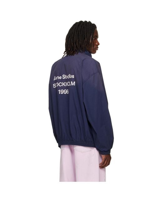 Acne Blue Washed Logo Jacket for men