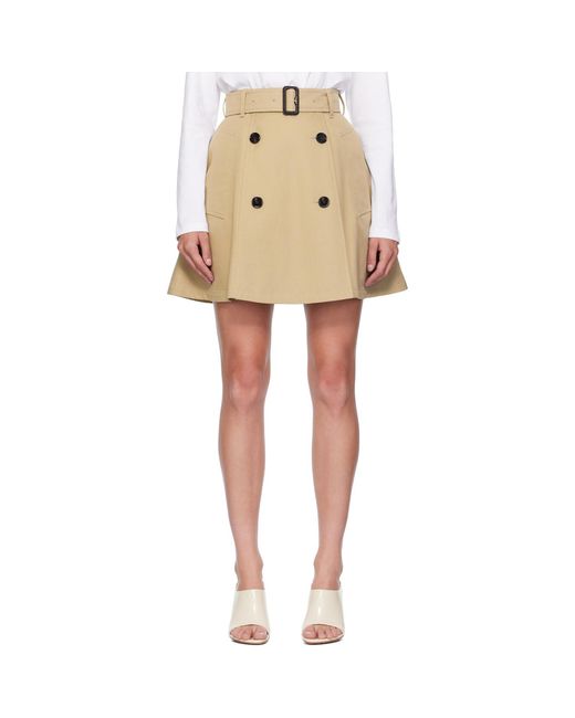 Burberry Natural Gabardine Trench Miniskirt