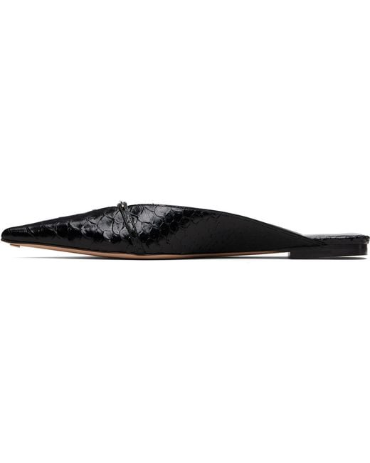 Tom Ford Black Printed Python Julianne Mule Flats