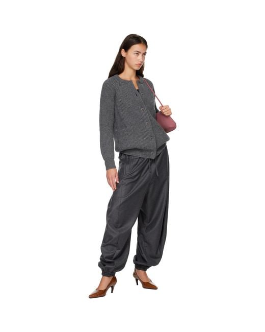 &Daughter Gray Rowan Rib Crewneck Cardigan