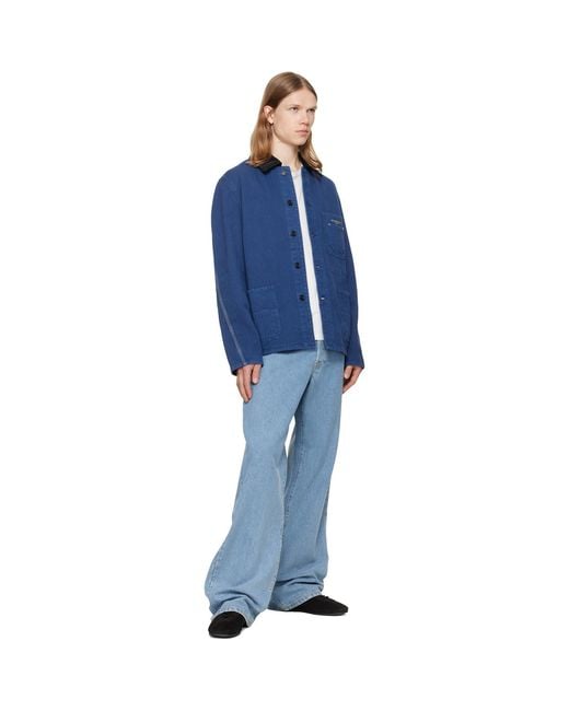 Givenchy Blue Couture Seam Herringbone Denim Jacket for men