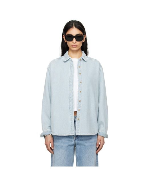 Still Here White Western Denim Shirt