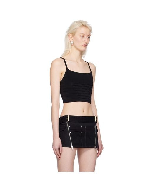 Dion Lee Black Ventral Compact Tank Top