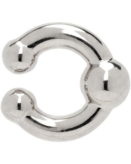 Bijou d'oreille unique de style piercing argenté Jean Paul Gaultier en coloris Metallic