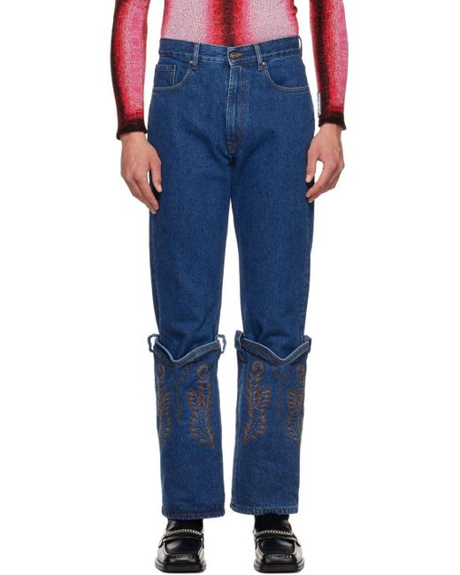 Y. Project Cowboy Cuff Jeans in Blue for Men | Lyst