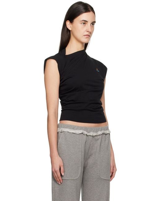 Vivienne Westwood Hebo Asymmetric Cotton T-Shirt in Black | Lyst
