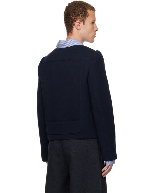 Chemise Bleu Marine En Laine Dries Van Noten pour homme en coloris Blue