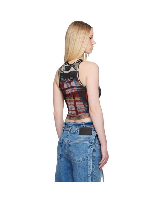 OTTOLINGER Blue Ssense Exclusive Mesh Tank Top