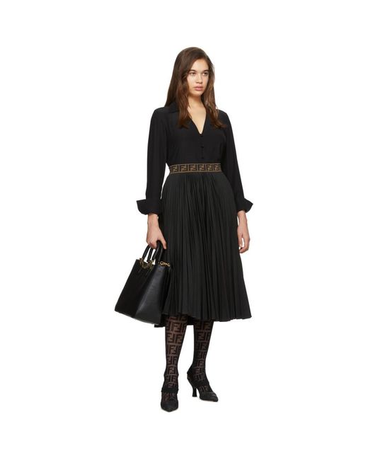 Fendi Synthetic Black Forever Tights - Lyst