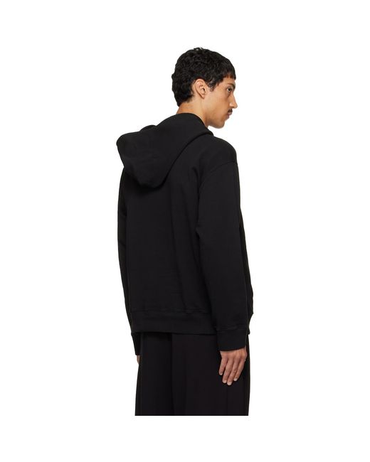 MM6 by Maison Margiela Black Unbrushed Cotton Hoodie for men