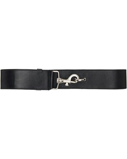 Dries Van Noten Black Elasticized Leather Belt for men