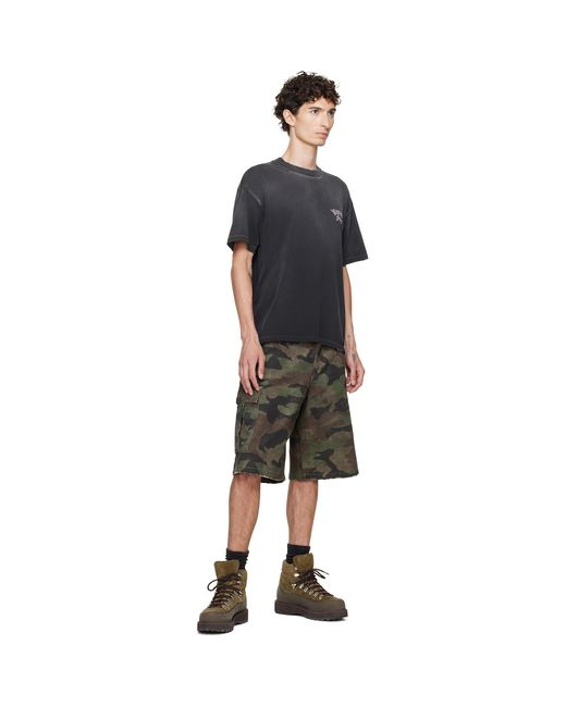 Represent Green Cargo Shorts for men