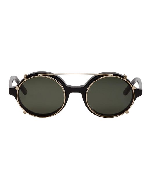 Han Kjobenhavn Black And Gold Doc Clip-on Sunglasses for men