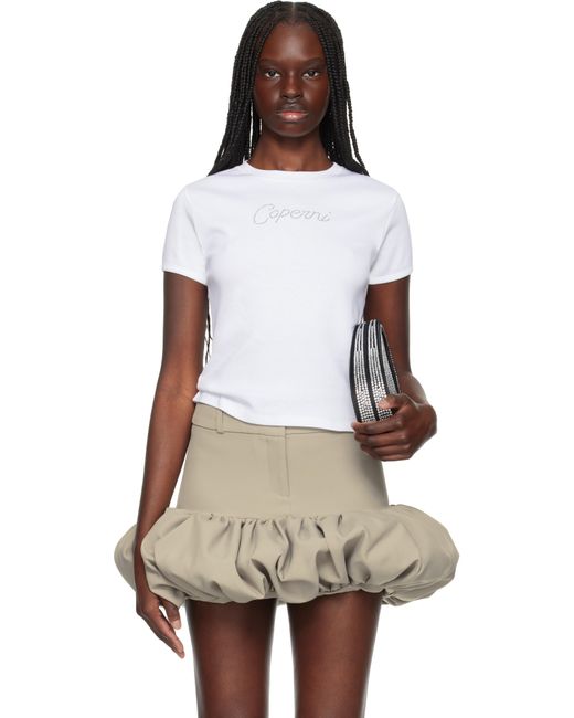 T-Shirt Blanc À Logo À Ornements Facettés Coperni en coloris White