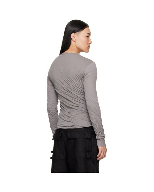 Rick Owens Gray Tower Double Ls T-Shirt for men