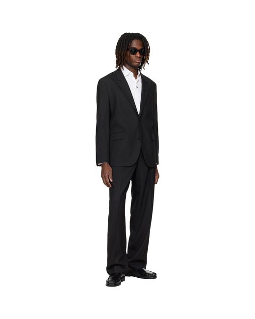 HUGO Black Two-Piece Modern-Fit Stretch Twill Suit for men