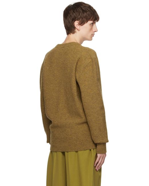 Lemaire Green Yellow V-neck Sweater for men