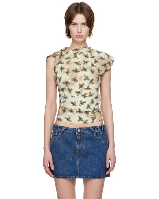 Vivienne Westwood ベージュ Hebo Tシャツ Blue
