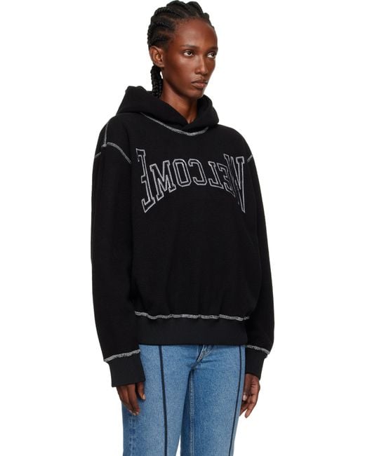MM6 by Maison Martin Margiela Black 'Welcome' Hoodie