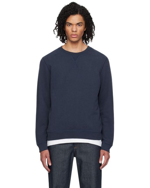 Sunspel V stitch Sweatshirt in Black for Men Lyst