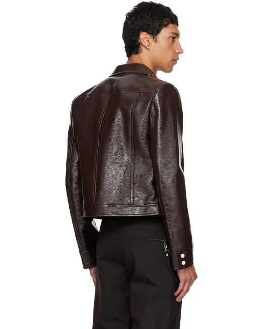 メンズ Courreges ブラウン Reedition ビニール ジャケット Black