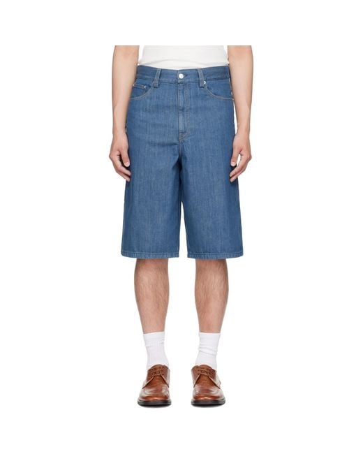 A.P.C. Blue Westland Denim Shorts for men