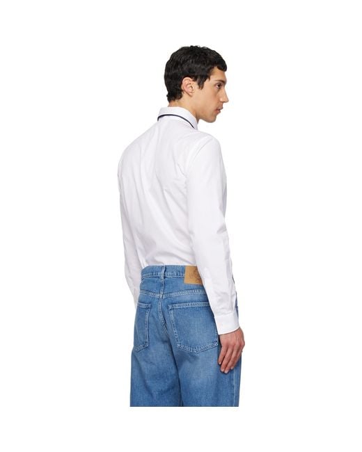 Moschino Blue Cotton Denim Shirt for men