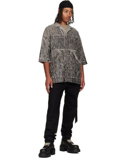 Rick Owens Black Concordians Collapse Long Jeans for men