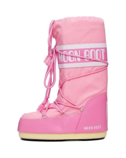 Moon Boot Pink Icon Nylon Boots