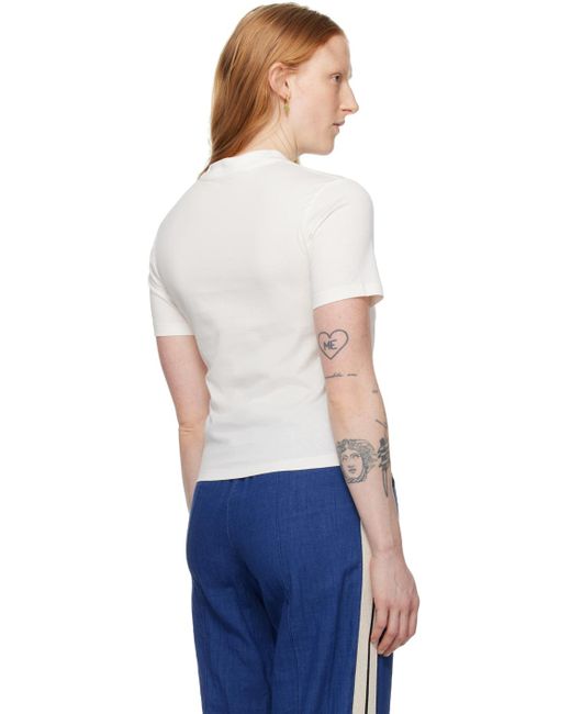 T-shirt ajusté blanc Palm Angels en coloris Blue