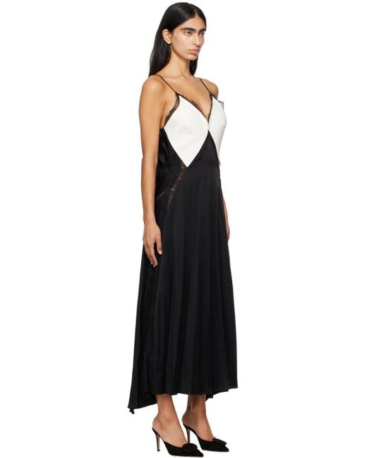 Robe Longue Noir Et Blanc À Col En V Victoria Beckham en coloris Black