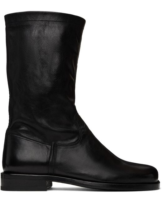 Lemaire Black Soft Workwear Boots for men