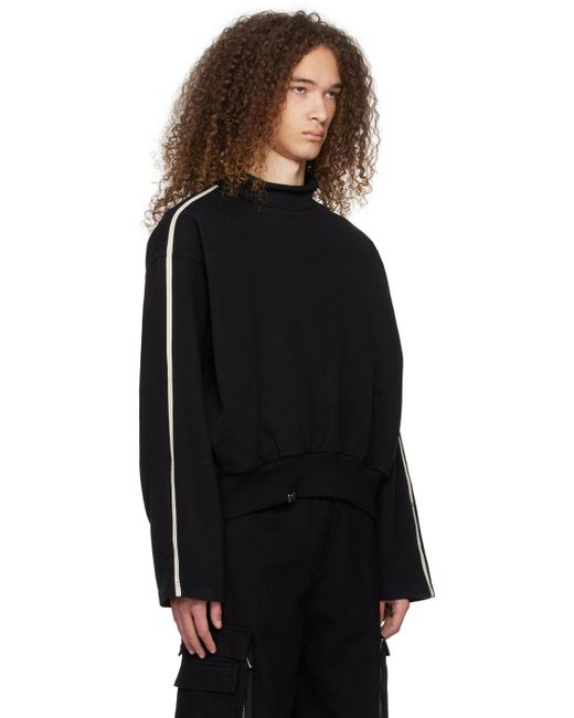 C2H4 Black Linear Sweatshirt for men