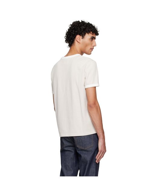 A.P.C. Black Striped T-Shirt for men