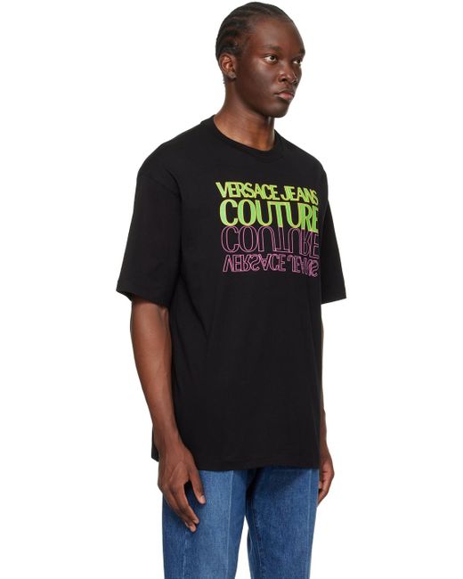 T-shirt noir à image à logo Versace pour homme en coloris Black