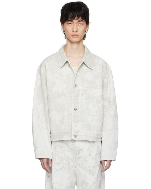 Lemaire White Off- Boxy Denim Jacket for men