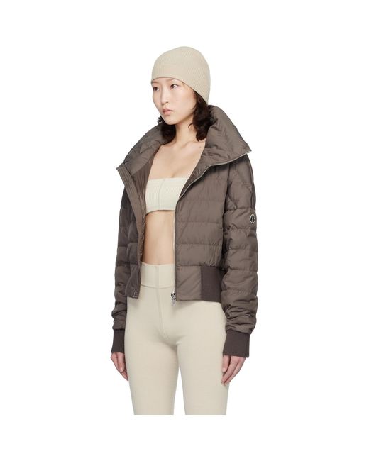 Rick Owens Multicolor Moncler + Taupe Cropped Down Jacket