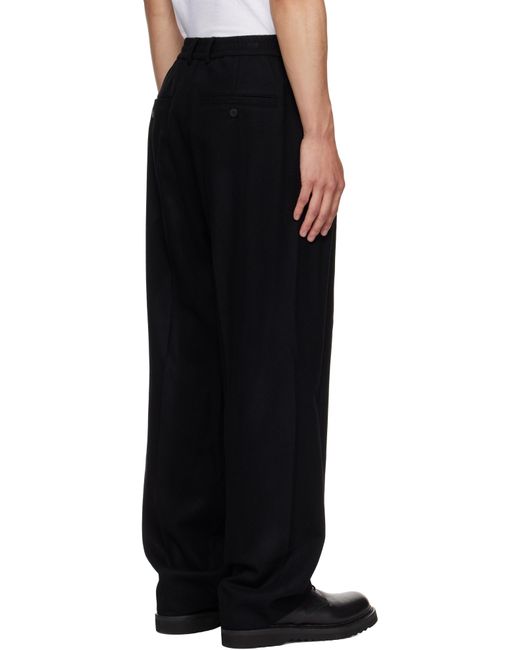 LE17SEPTEMBRE Black Two Tuck Wool Trousers for men