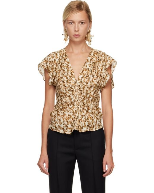 Isabel Marant Black Tan & Off- Lonea Blouse